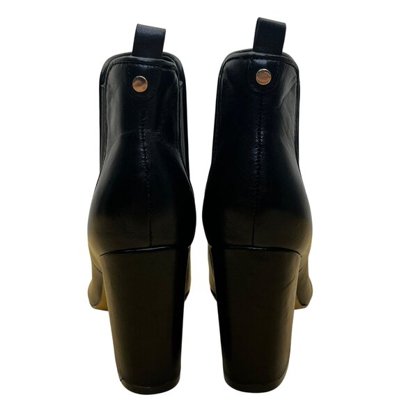 Marc Fisher Women’s Black Leather Pointed Toe Block Heel Ankle Booties Size 8M - Picture 5 of 11